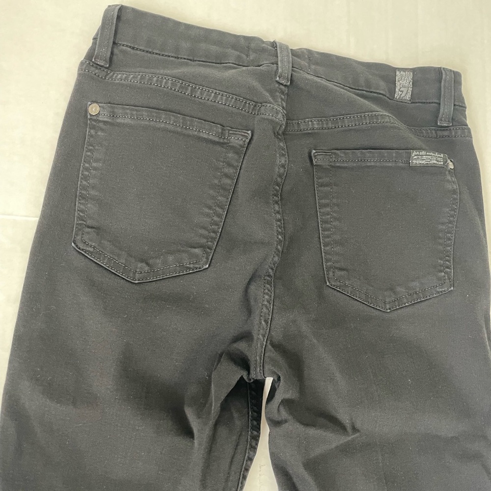 7 for all Mankind Black High Waist Skinny Jeans 27 b(air) Minimalist Modern Edgy - Picture 5 of 8
